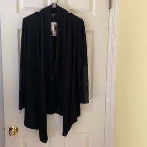 Karen Kane Cardigan with Faux Leather